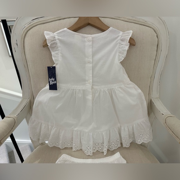 🦢 24 Mth Baby Girl Fancy Cotton Eyelet Dress With Bow & Matching Panty N… - Picture 4 of 9